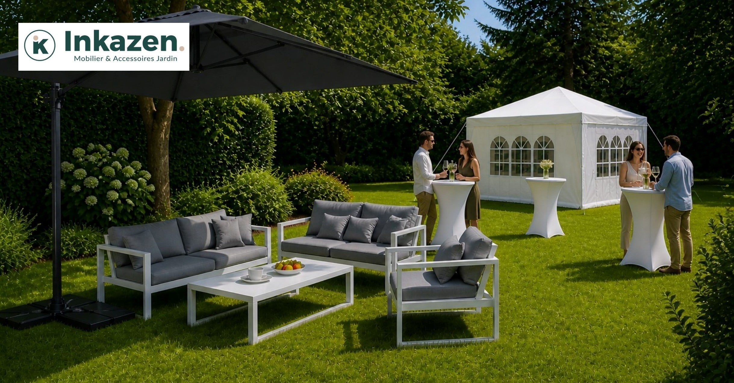 Inkazen - Parasols, tentes de réception et coffres de rangement
