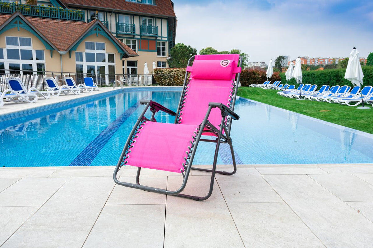 Fauteuil relax de jardin - Multi positions - Rose