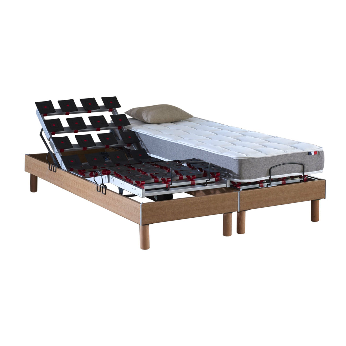 Ensemble literie électrique relaxation à plots + Matelas mousse HR35 2x90 x 200