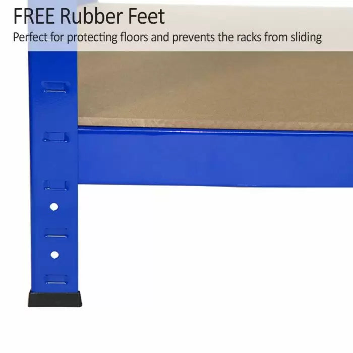 Etagère T-Rax - 150 x 75 x 30 cm - 5 tablettes - 150 kg / tablette - bleu