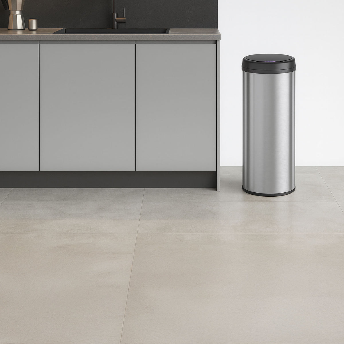 Poubelle 50 L automatique Argent