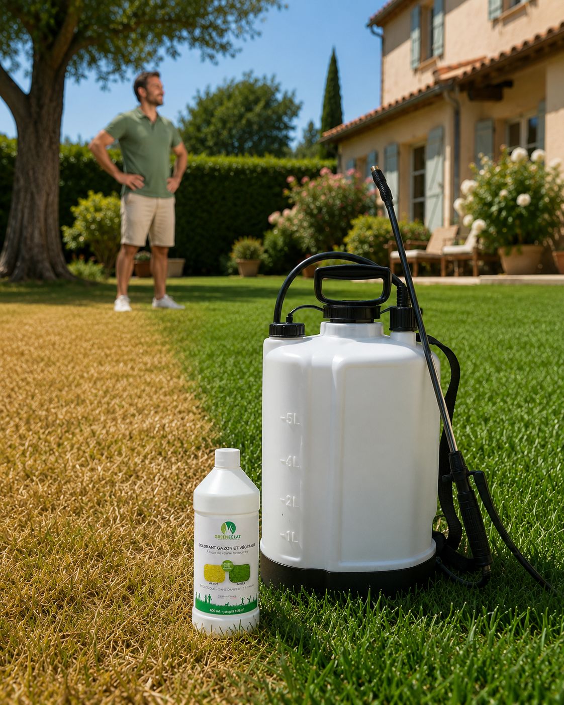 Colorant naturel pour gazon & végétaux concentré - résultat immédiat - vert forêt - 400ml