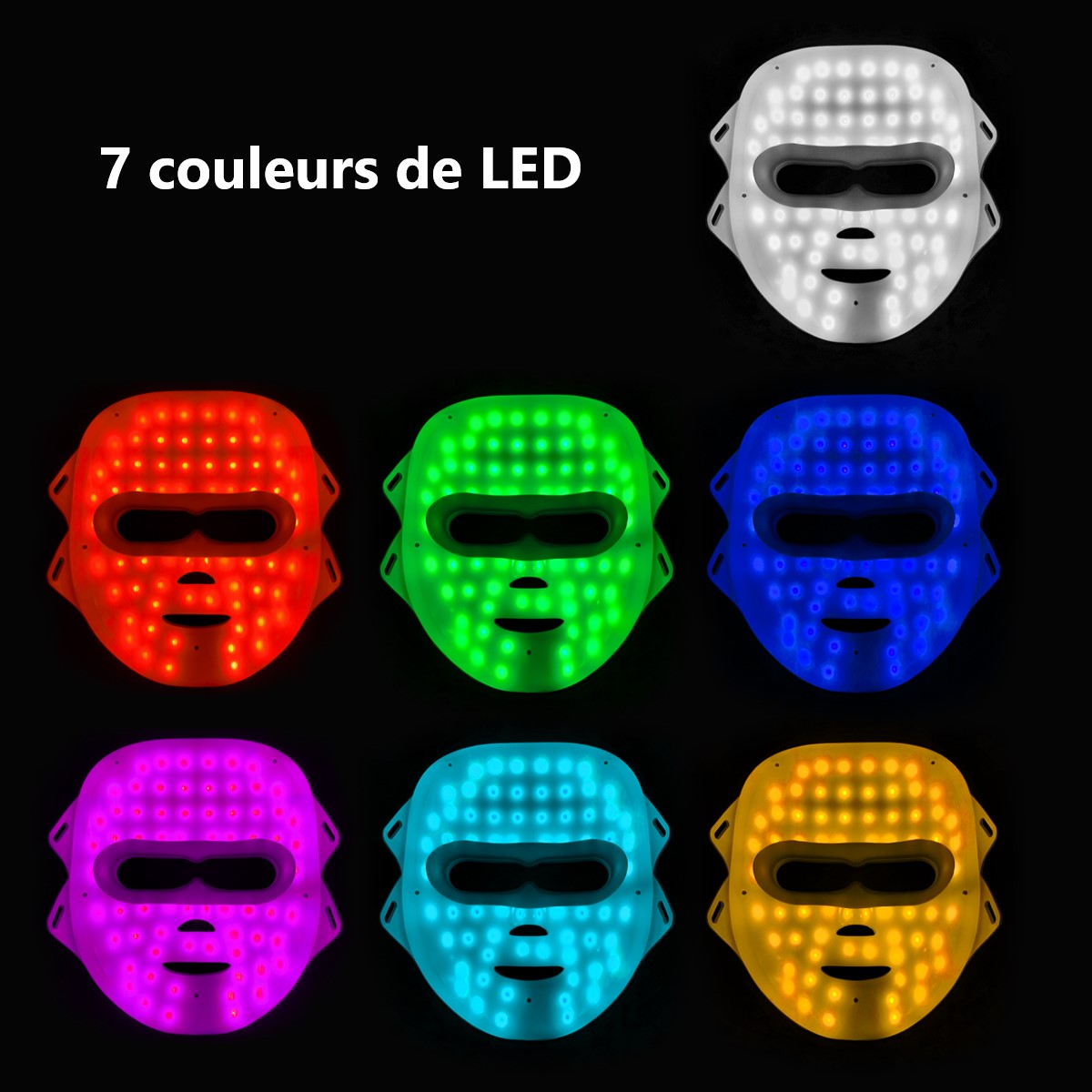Masque LED visage 7 couleurs