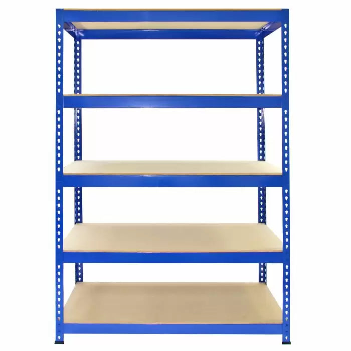 Pack de 2 étagères T-Rax - 150 x 75 x 30 cm - 5 tablettes - 150 kg / tablette - bleu