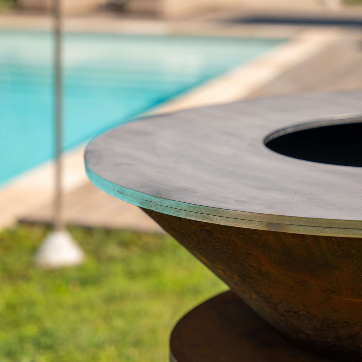 Brasero plancha Ellipse 100 corten plaque inox
