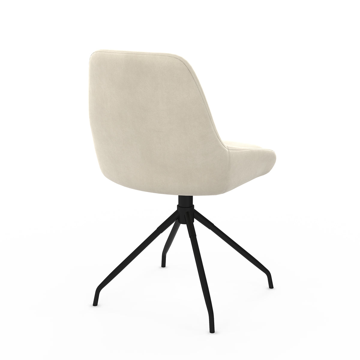 Chaises Olivia assise pivotante crème pieds métal - lot de 2