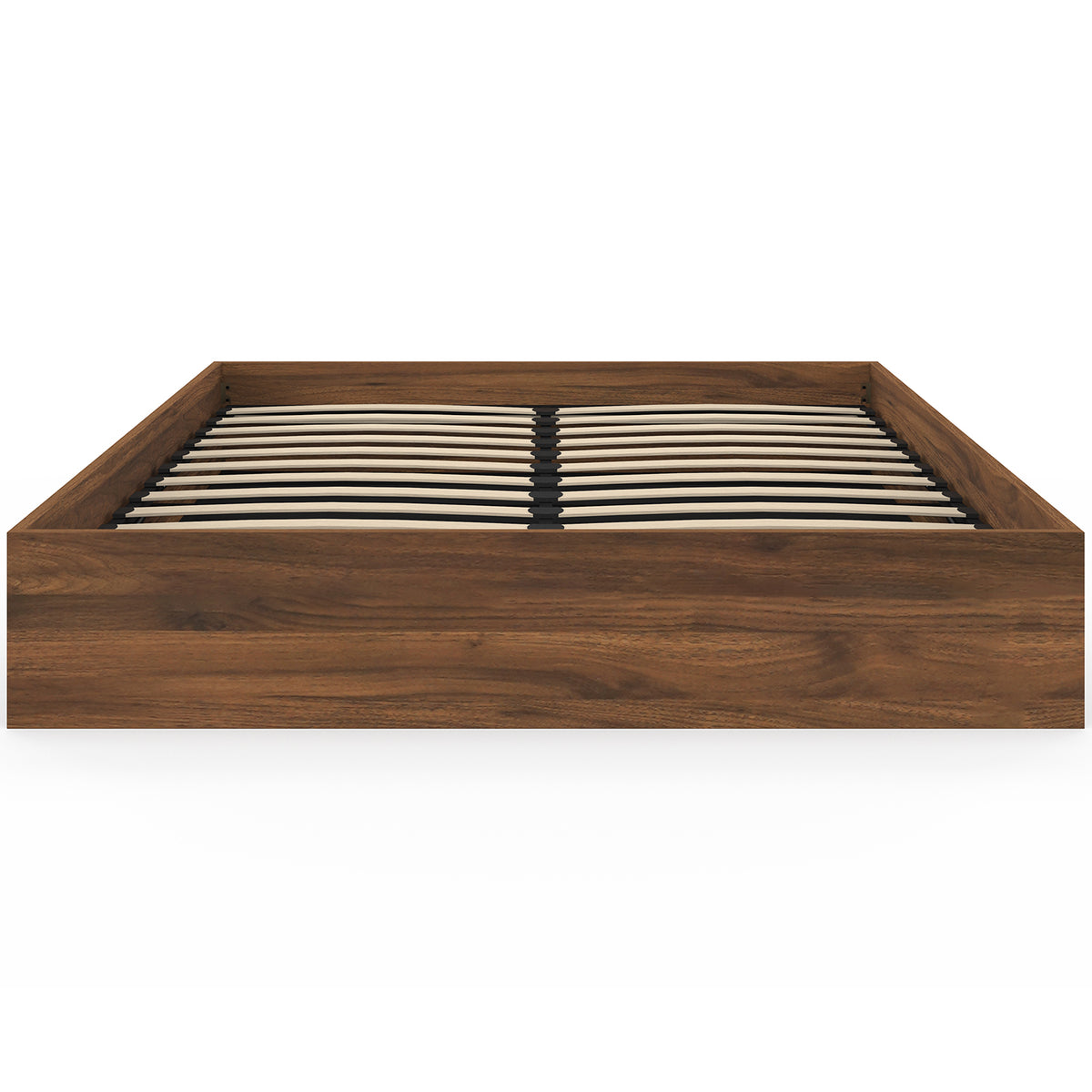 Lit coffre Malta 160x200cm effet bois noyer