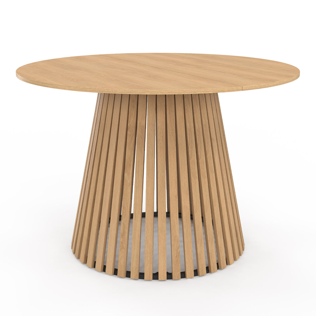 Table repas Camélia plateau rond 110cm et pieds lattes