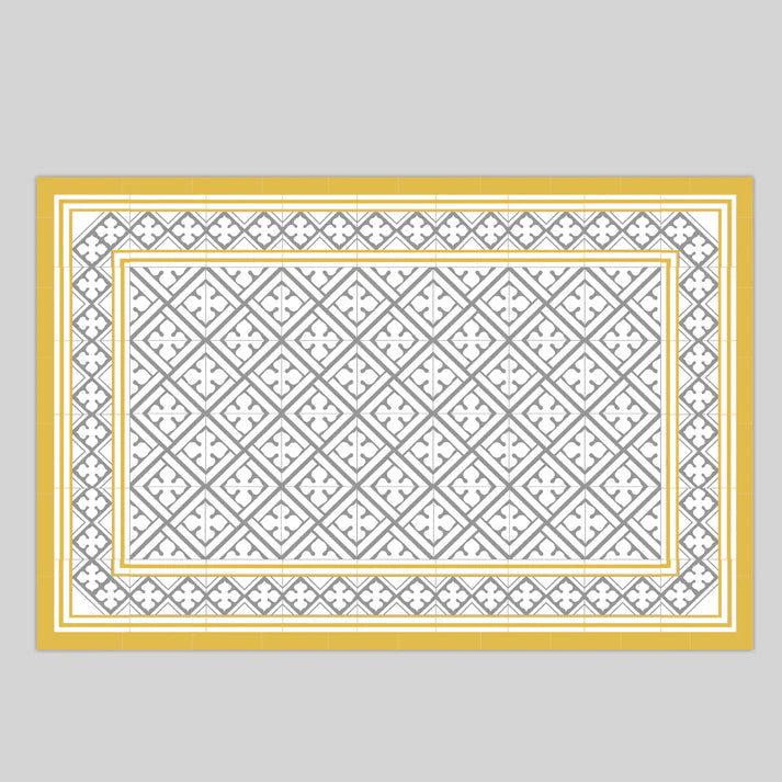 Tapis vinyle - Palace moutarde et gris