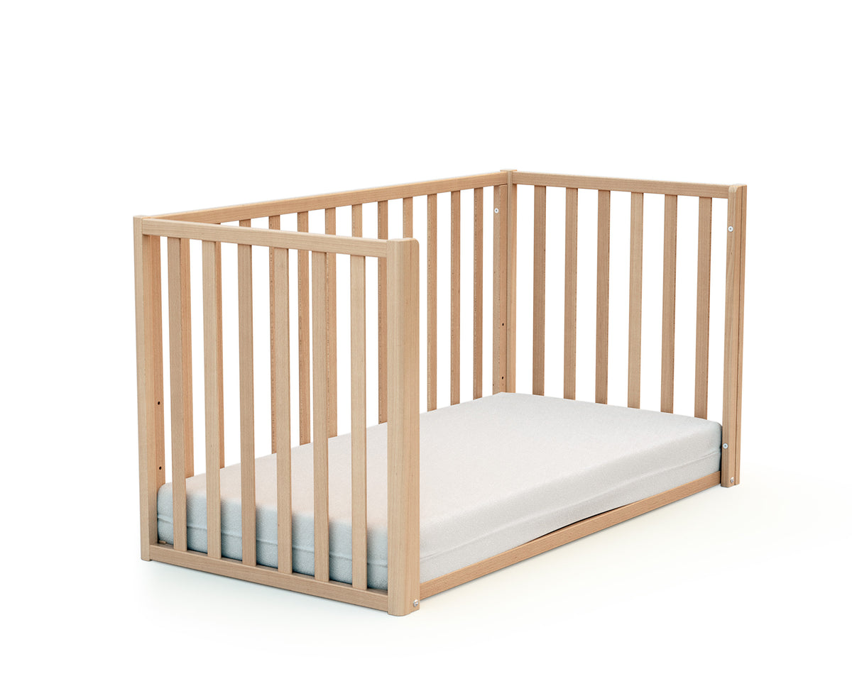 Lit cabane bébé évolutif en bois KASA Hêtre Verni 60 x 120 cm