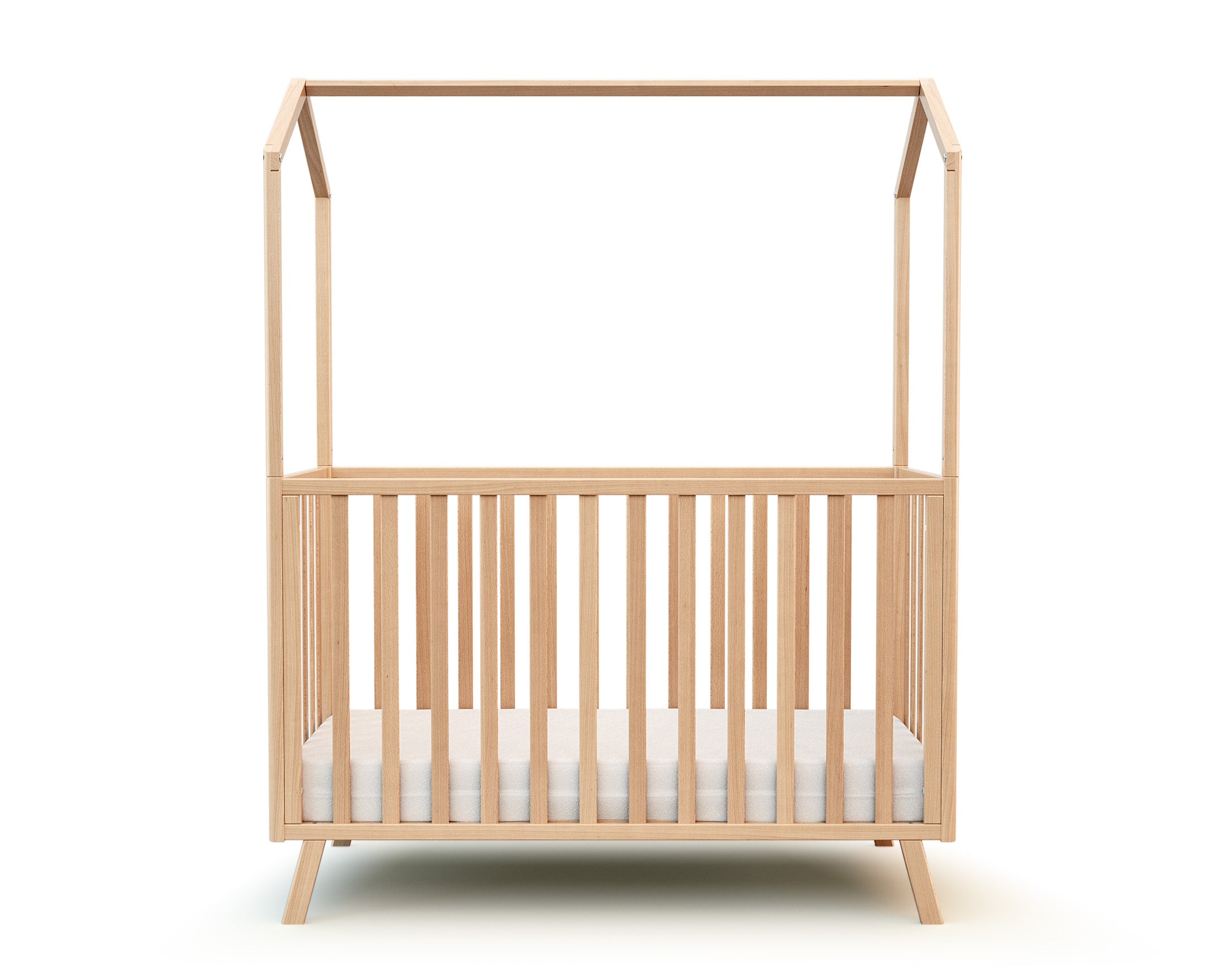 Lit cabane bébé évolutif en bois KASA Hêtre Verni 60 x 120 cm