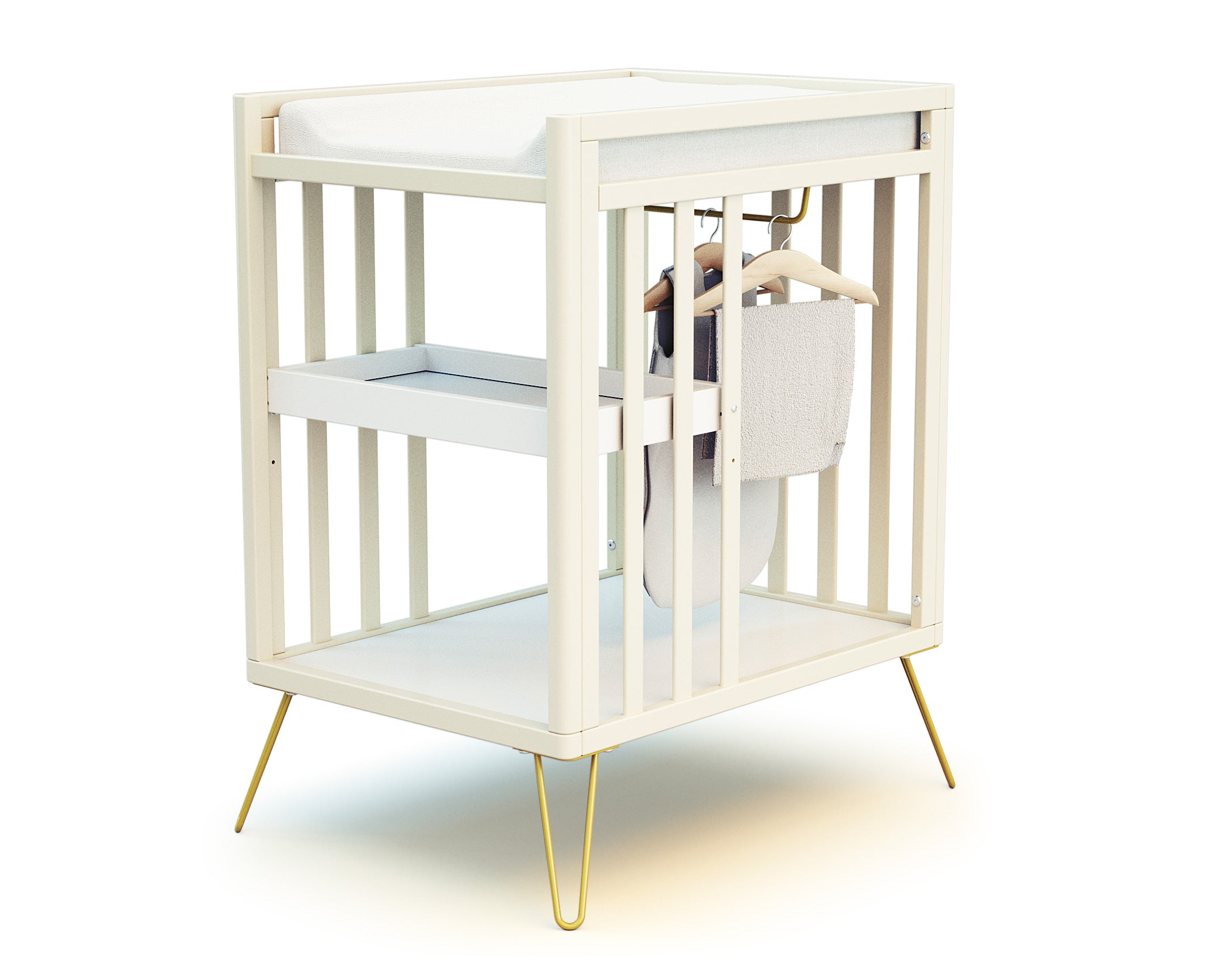 Table à langer 2 étagères en bois ONLY Jaune