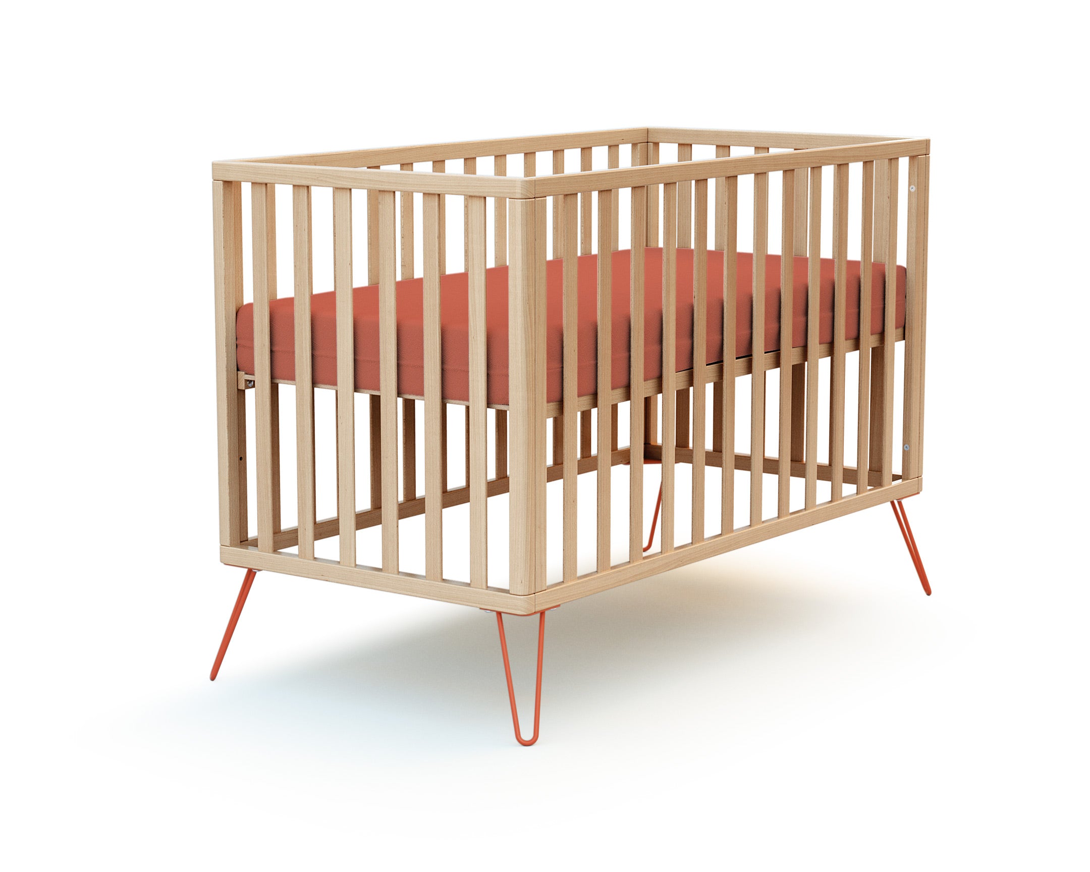 Lit bébé en bois ONLY Terracotta 60 x 120 cm