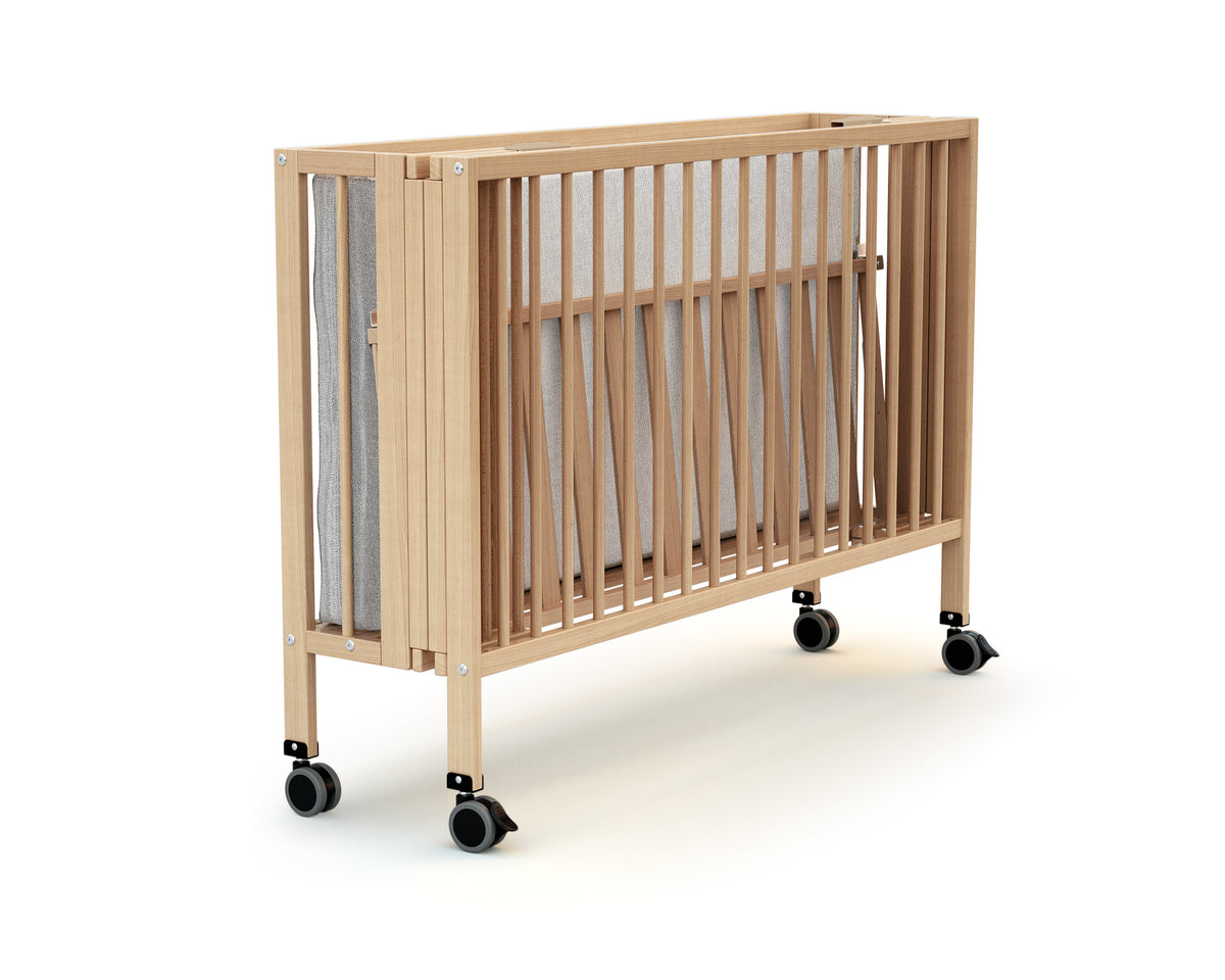 Lit bébé pliant en bois FLOW Hêtre Verni 60 x 120 cm