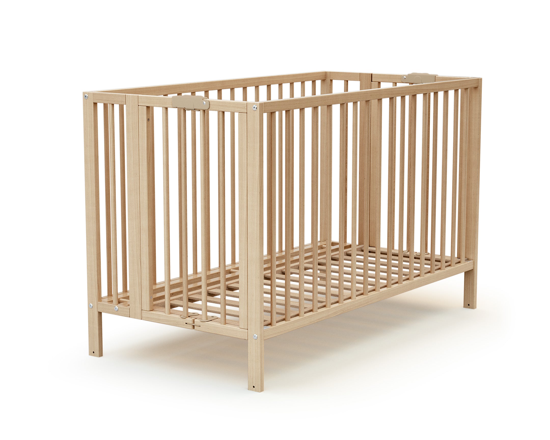 Lit bébé pliant en bois FLOW Hêtre Verni 60 x 120 cm