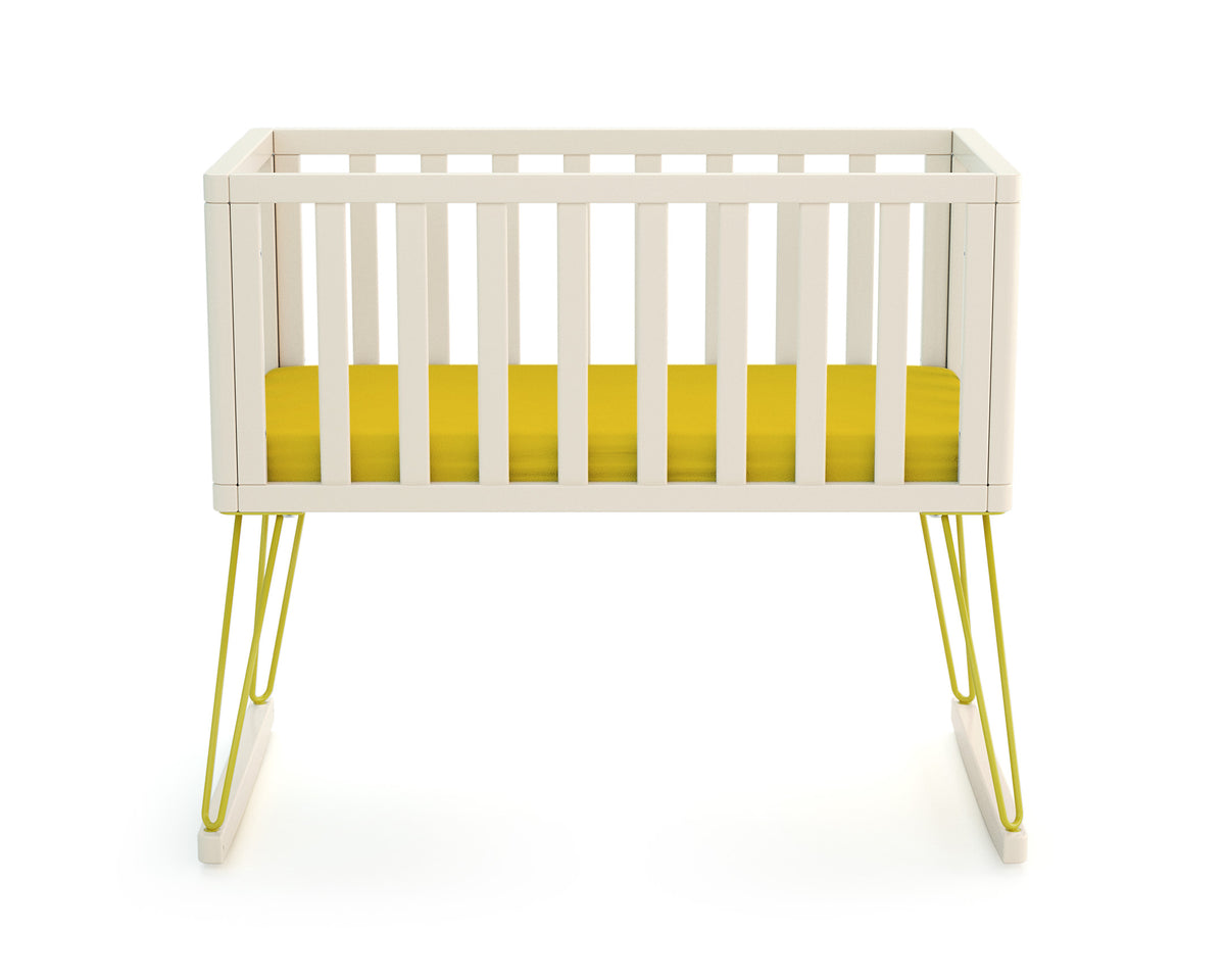 Berceau à bascule en bois ONLY Jaune 40 x 80 cm