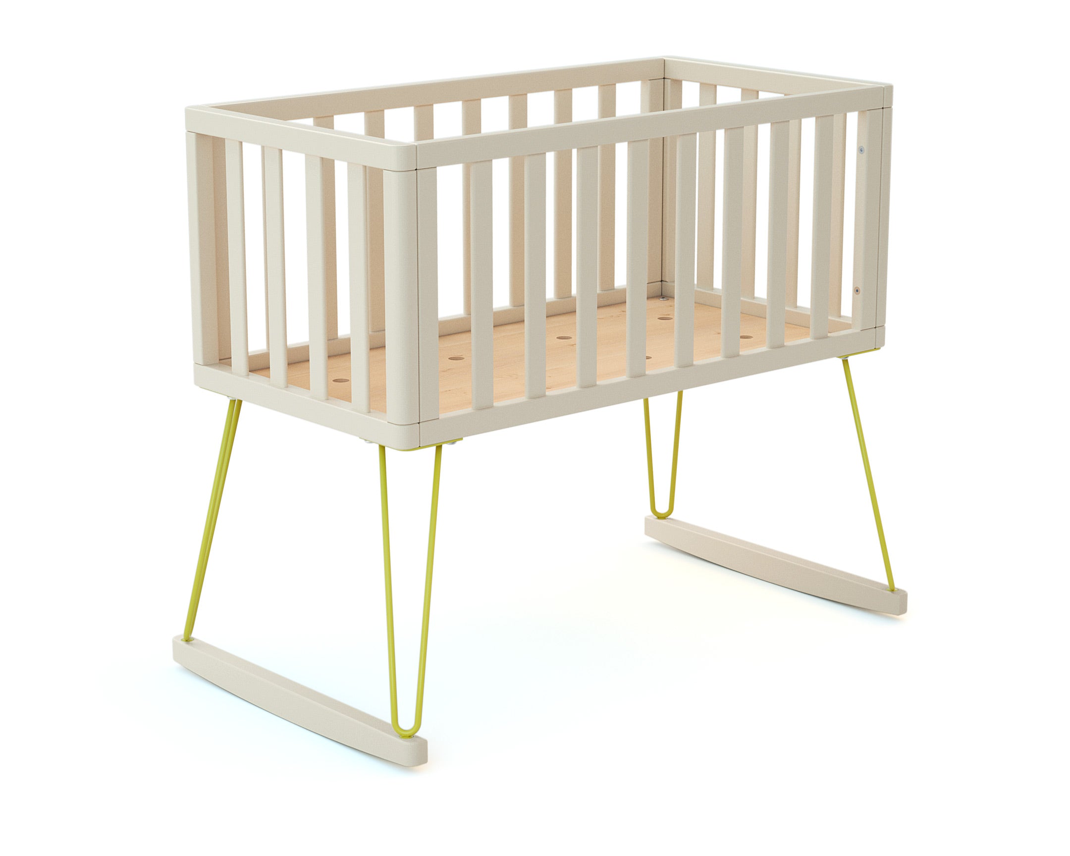 Berceau à bascule en bois ONLY Jaune 40 x 80 cm