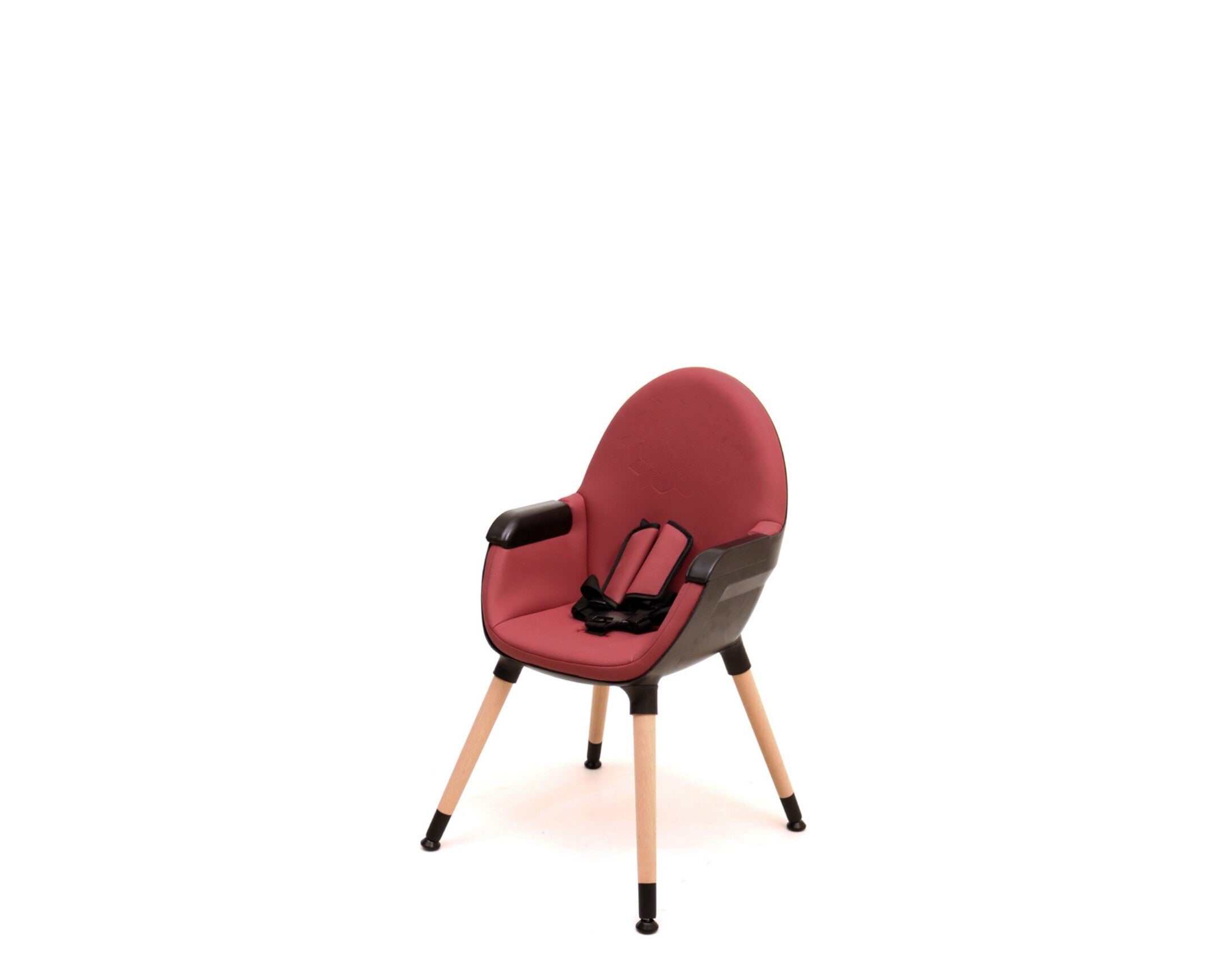 Chaise haute bébé évolutive CONFORT Bordeaux et Noir 3 hauteurs