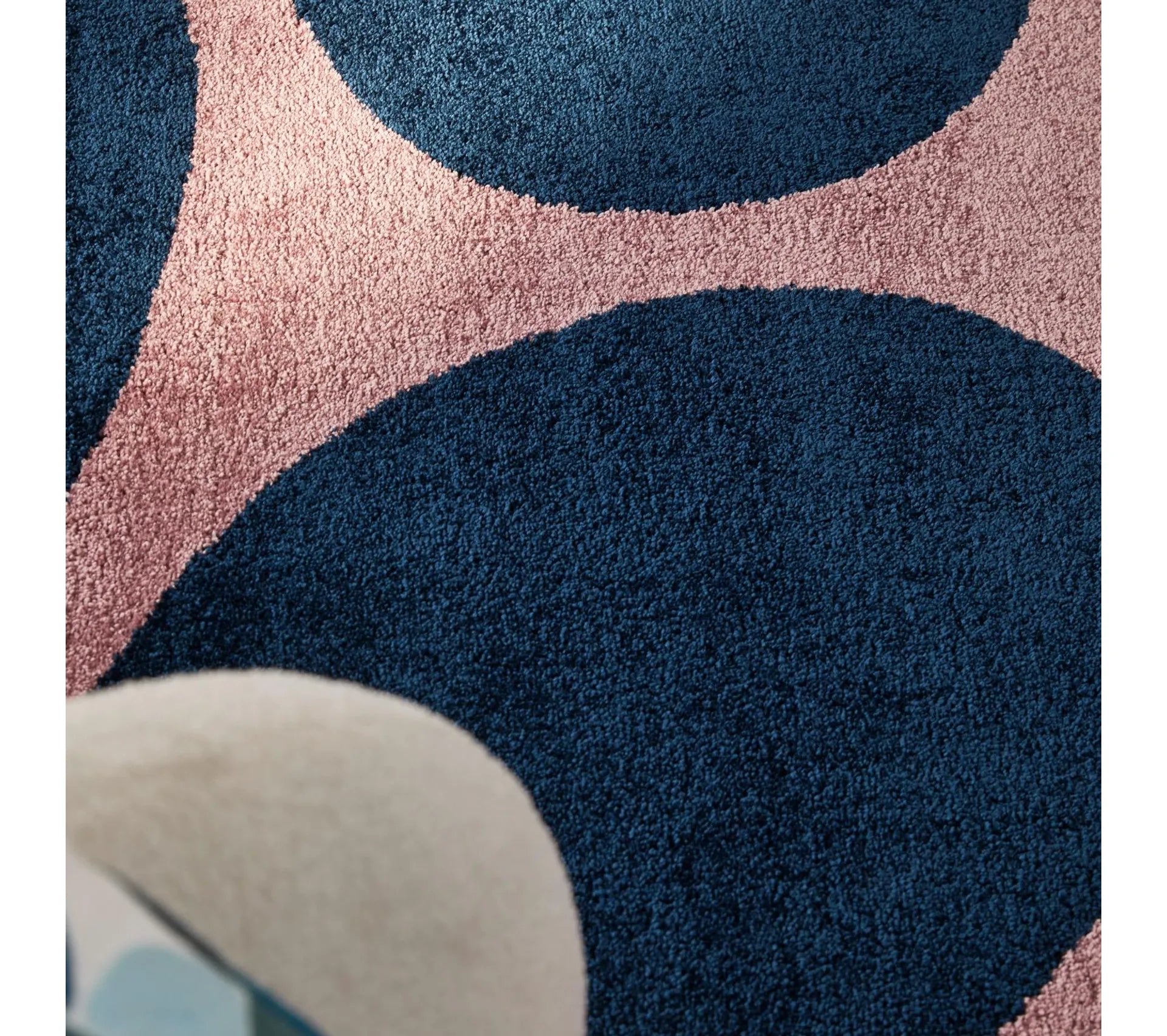 Tapis d'intérieur à poils longs motifs fleurs - Groovy - Bleu