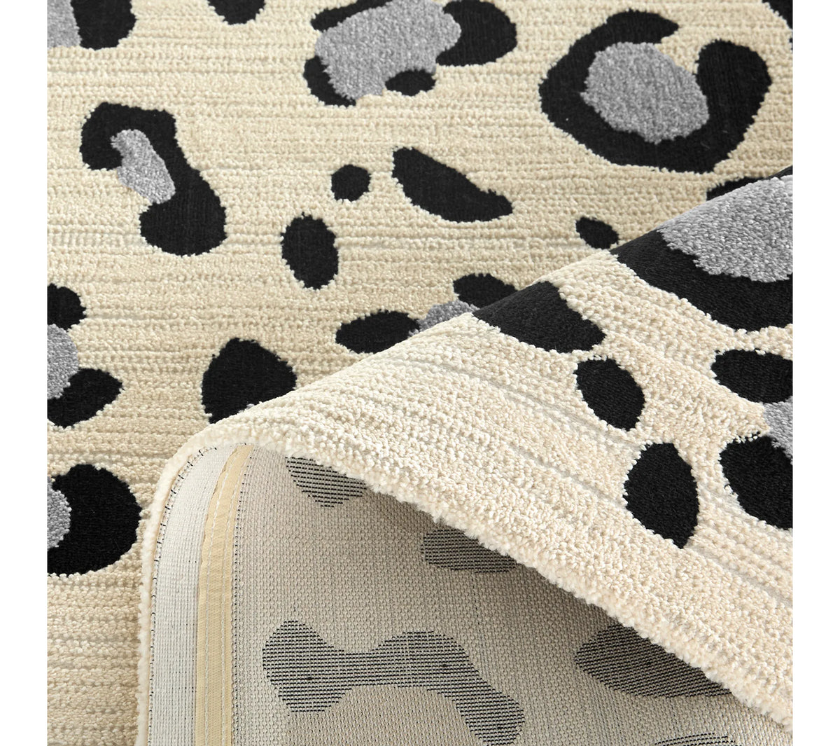 Tapis d'intérieur crème motifs léopard - Leovah