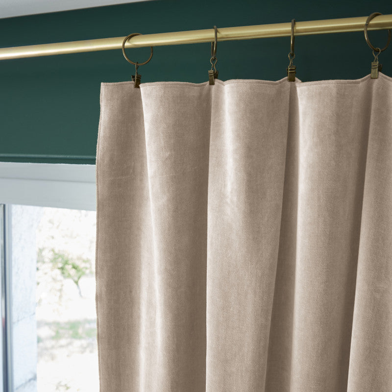 Rideau ajustable + 8 anneaux pince 140 x 270 cm Velours de coton CÉSAR Pampa