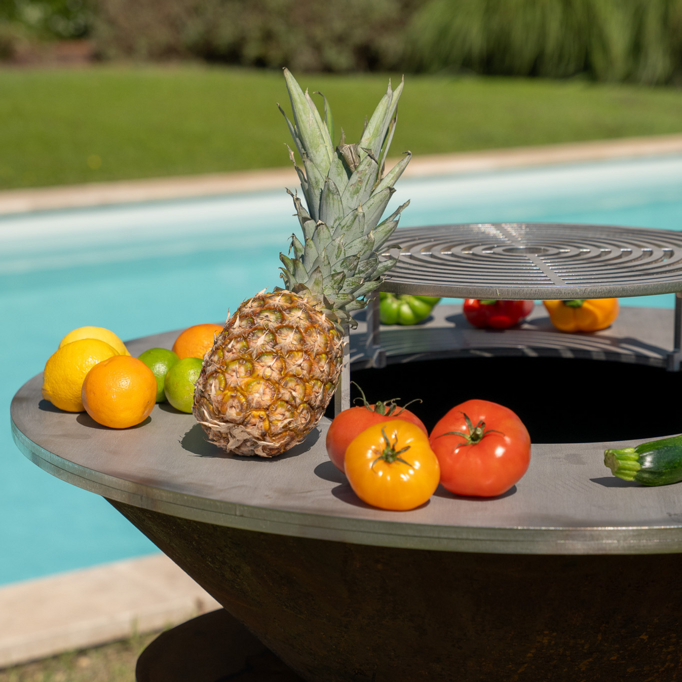 Brasero plancha Ellipse 80 thermolaqué noir plaque inox
