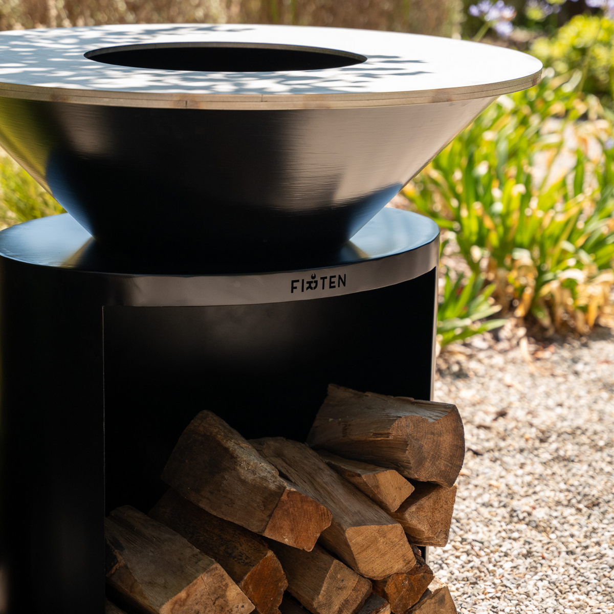 Brasero plancha Ellipse 100 thermolaqué noir plaque inox