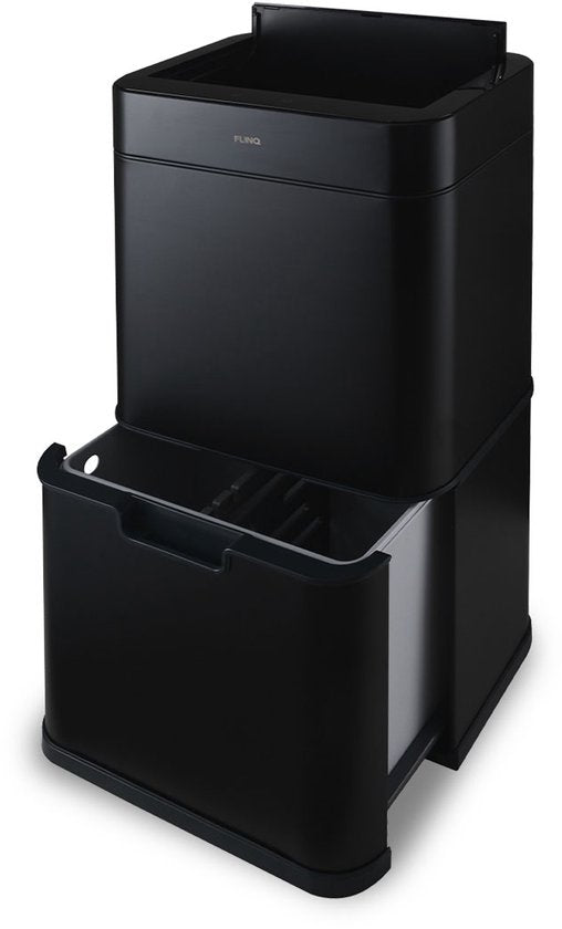 Poubelle de tri sélectif 3 bacs - Détecteur de mouvement - Senzaro 60L - Noire