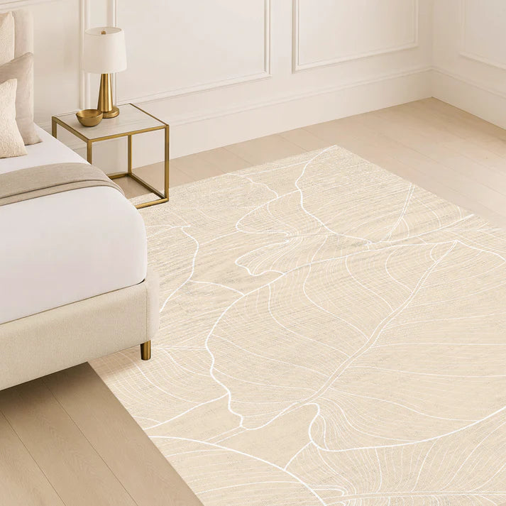 Tapis vinyle - Feuilles sables