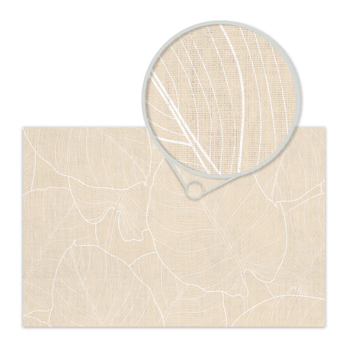 Tapis vinyle - Feuilles sables