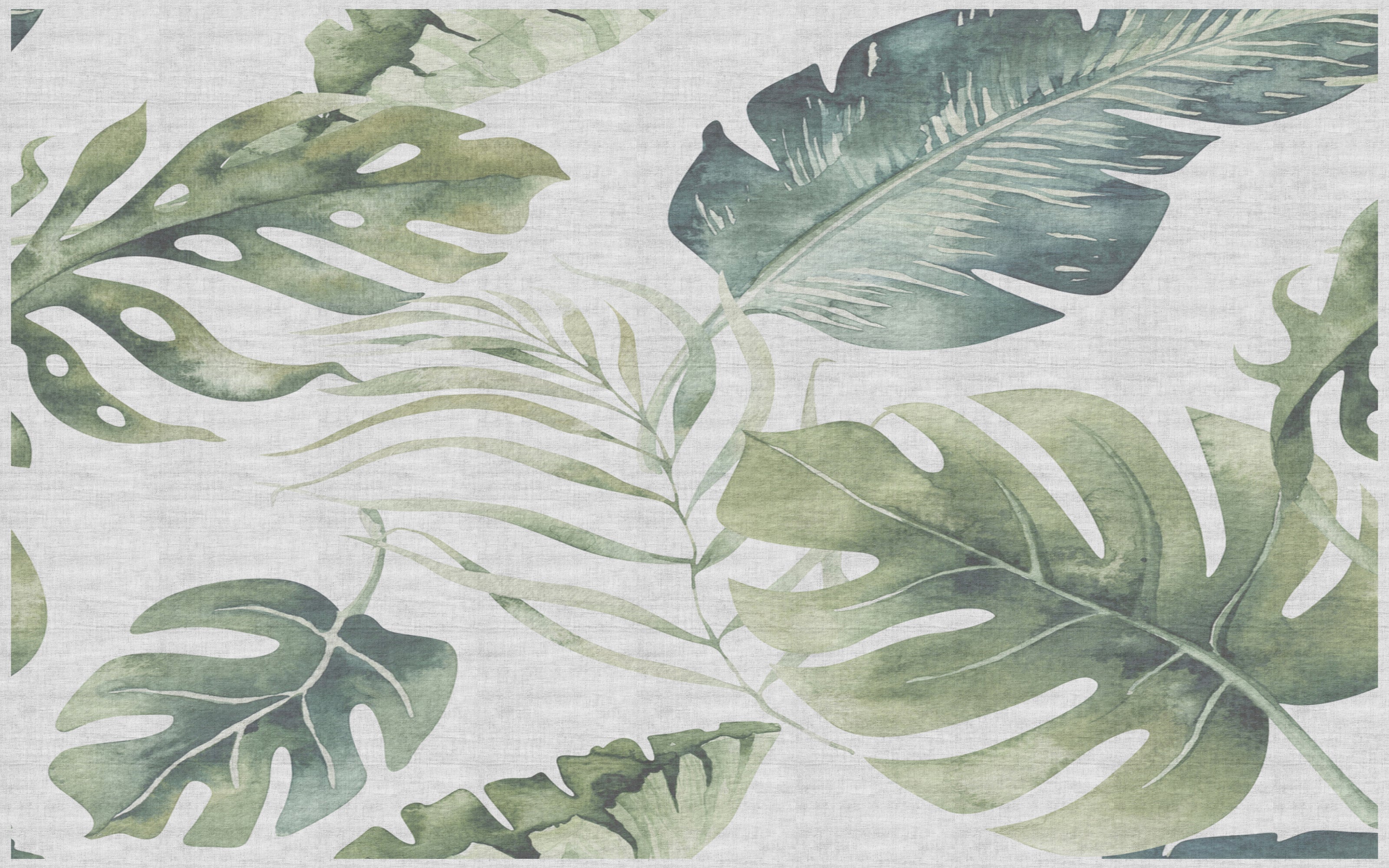 Tapis en vinyle pour intérieur / extérieur – Gadir Sepia - Nature feuilles vertes