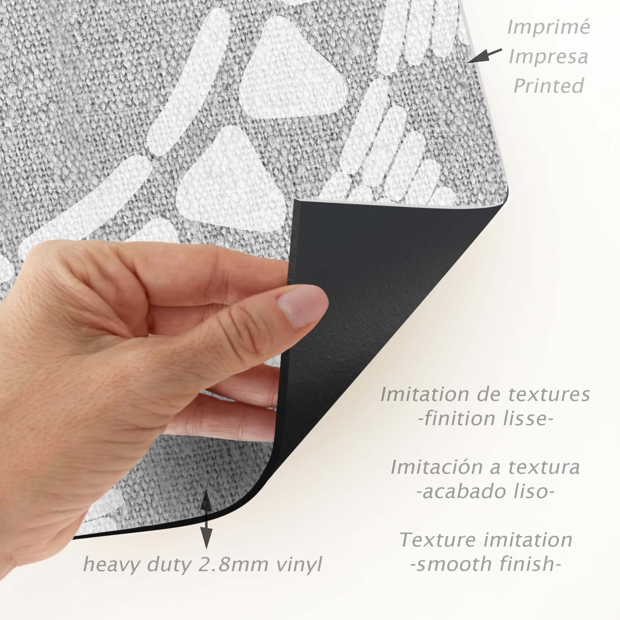 Tapis en vinyle pour intérieur / extérieur – Khamba gris