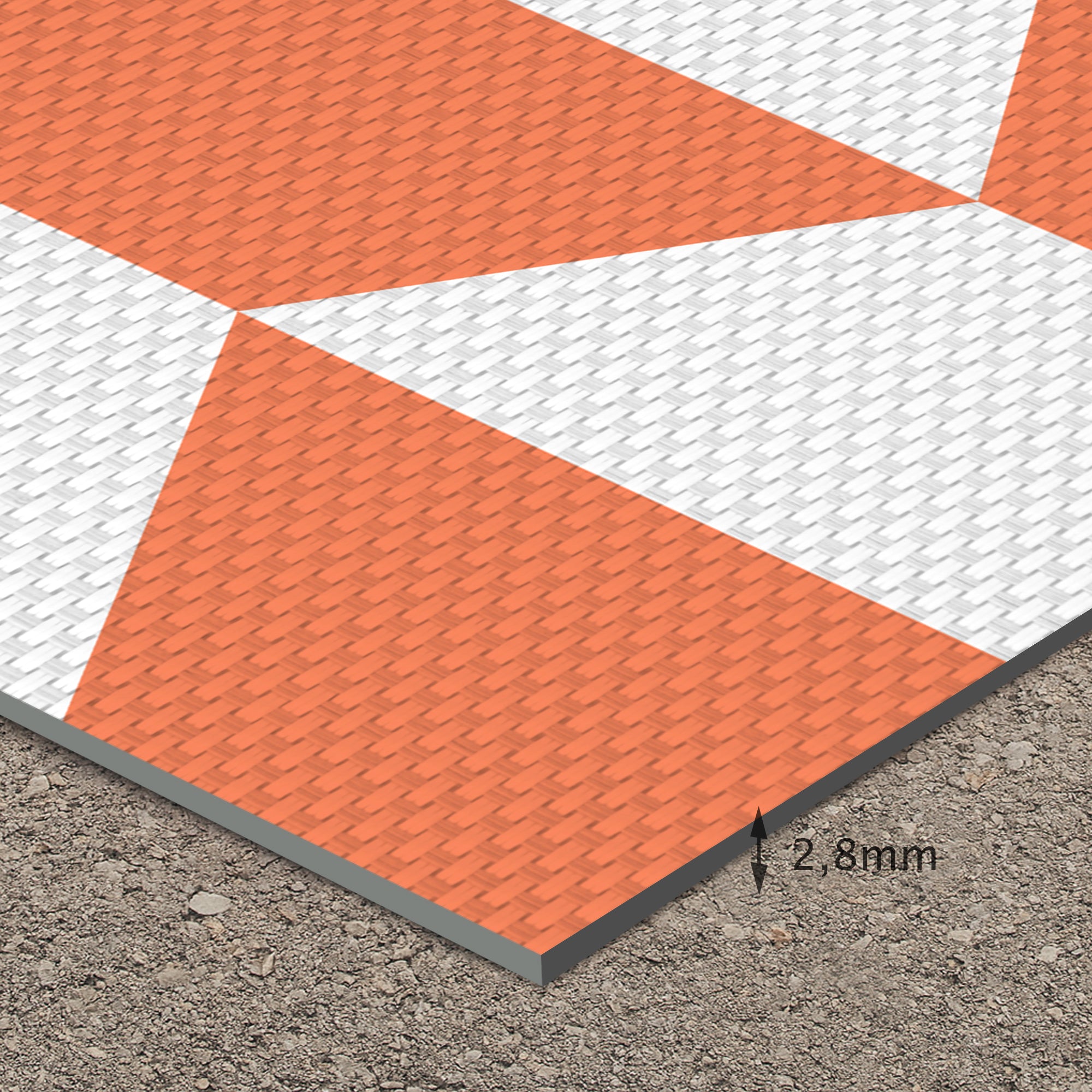 Tapis en vinyle pour intérieur / extérieur - Hexa Terracotta