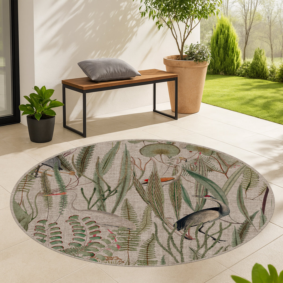 Tapis en vinyle pour intérieur / extérieur - Oiseaux verts