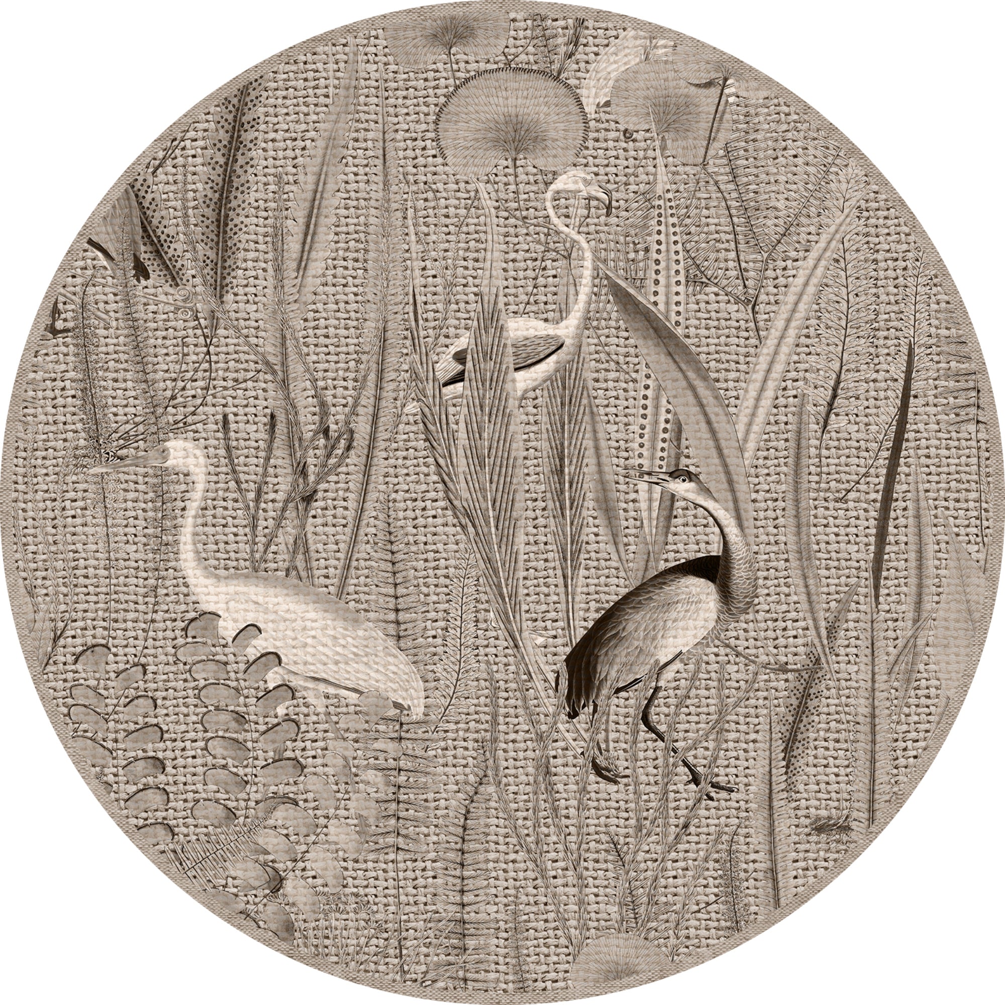 Tapis en vinyle pour intérieur / extérieur - Motifs oiseaux jute