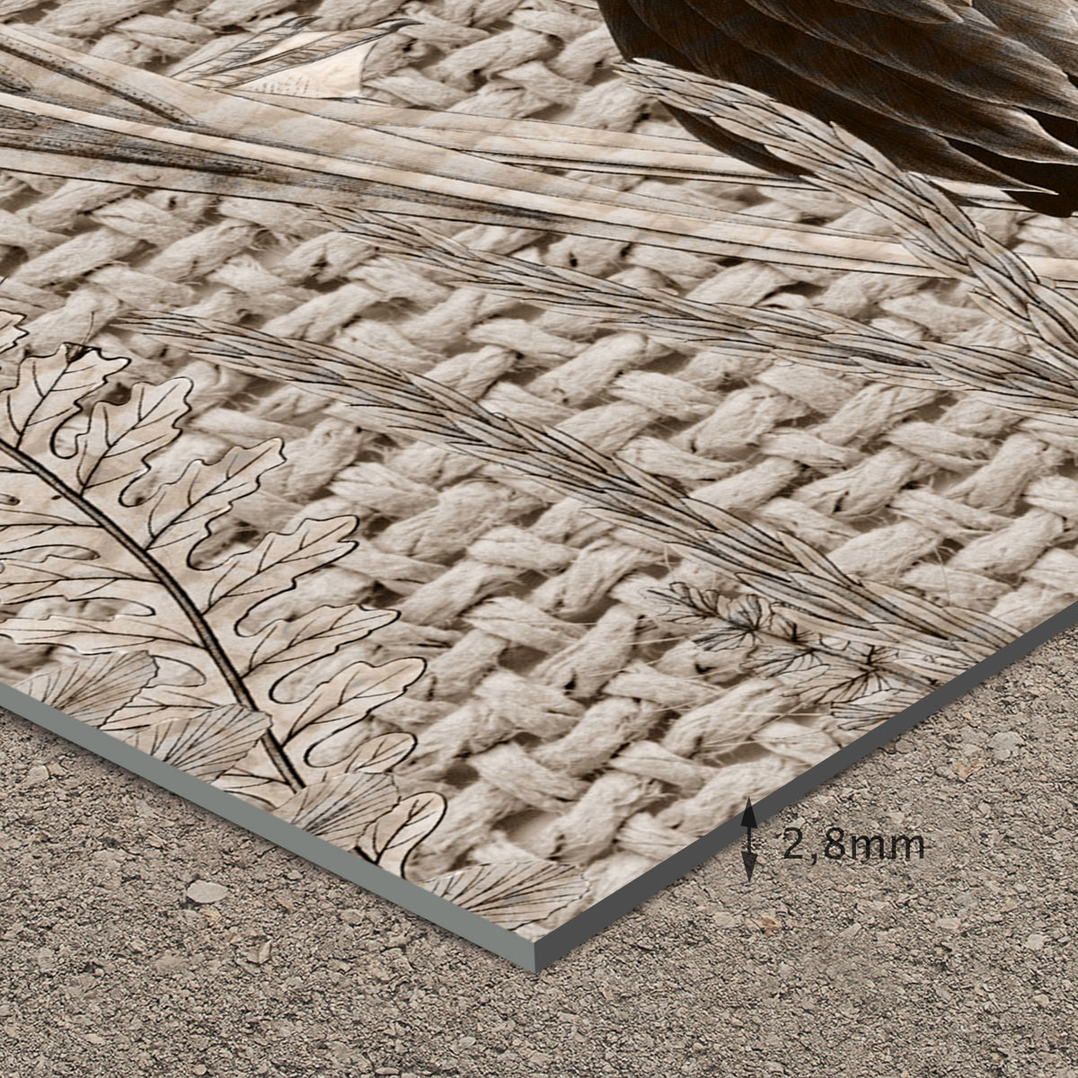 Tapis en vinyle pour intérieur / extérieur - Motifs oiseaux jute
