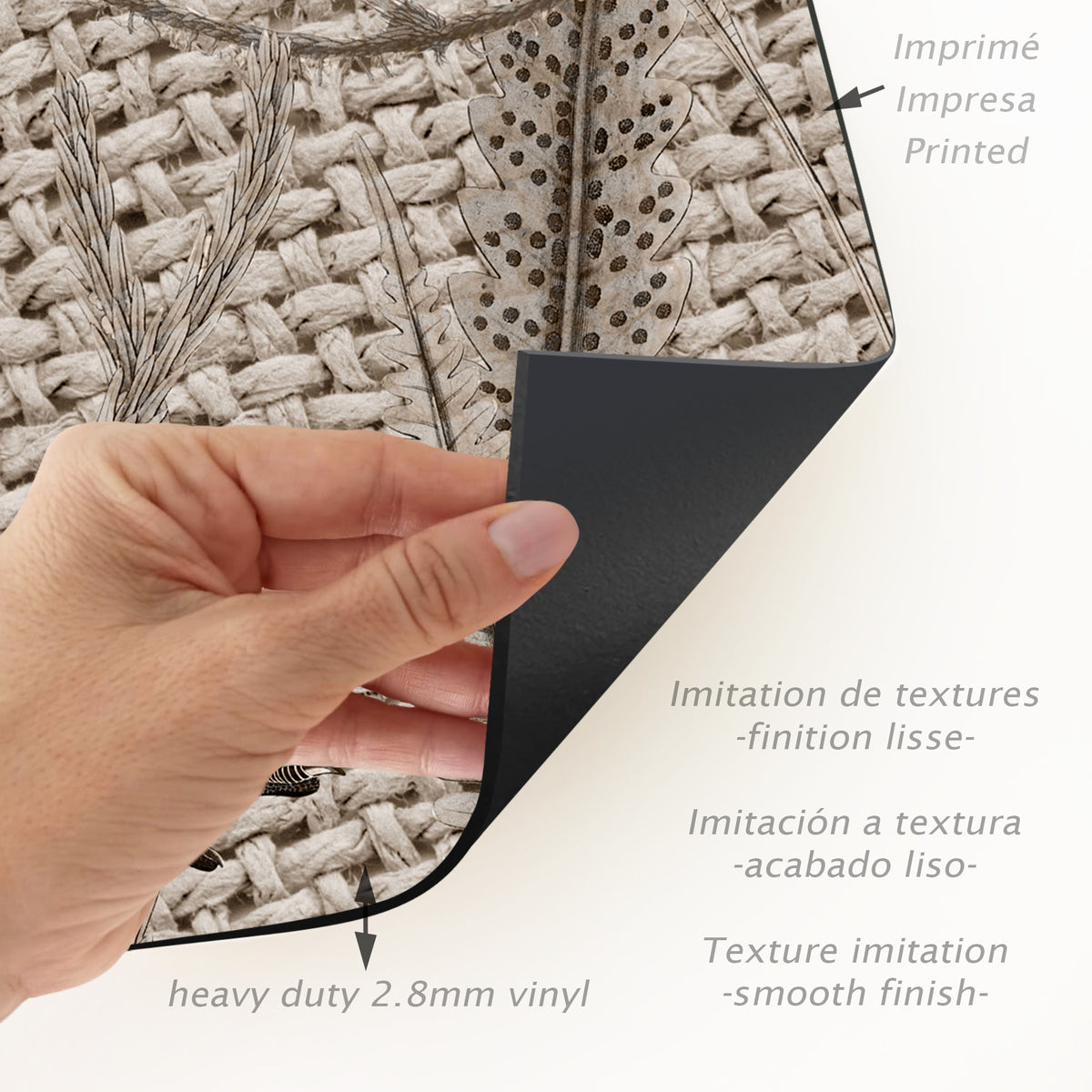 Tapis en vinyle pour intérieur / extérieur - Motifs oiseaux jute