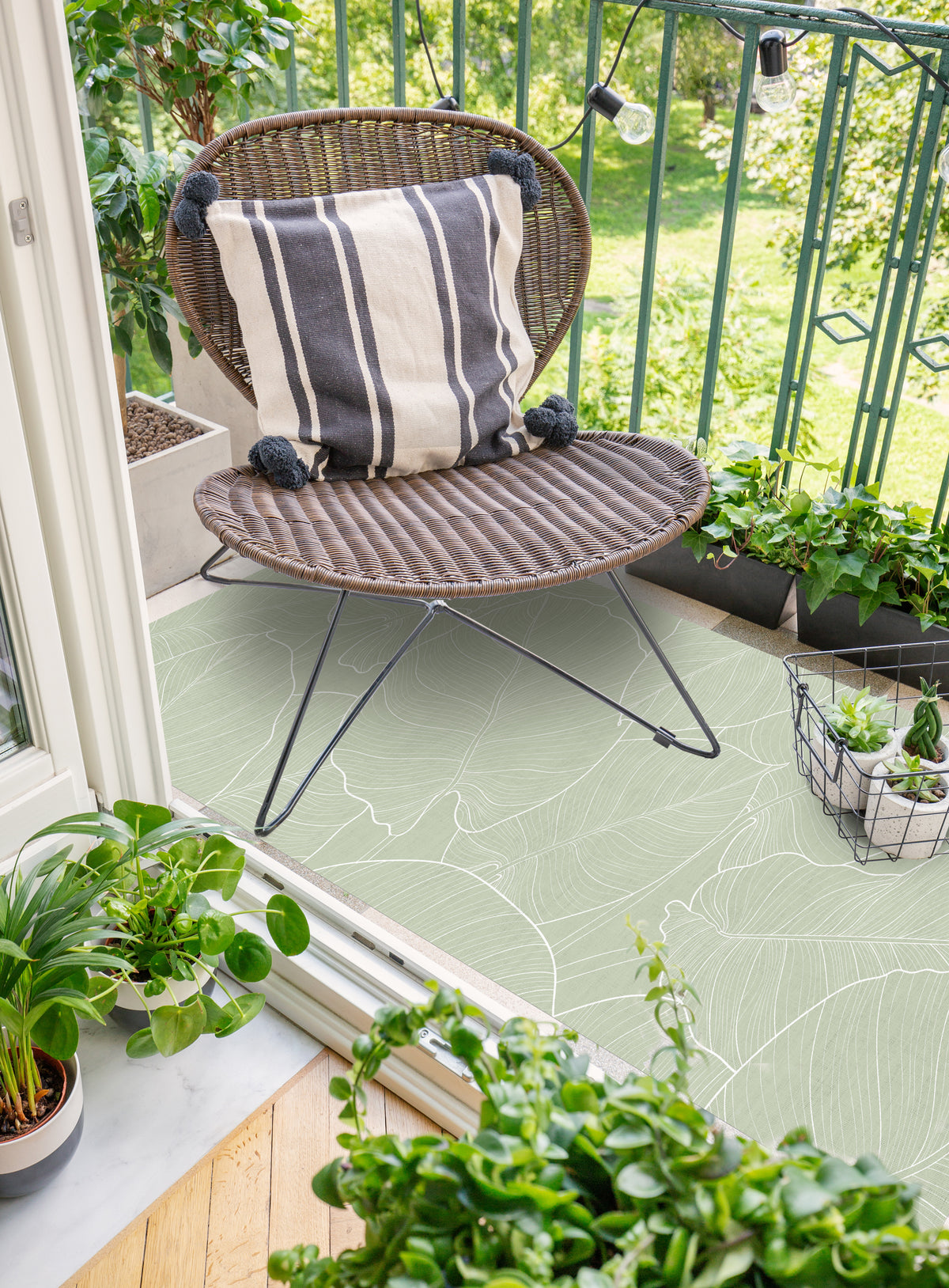 Tapis en vinyle pour intérieur / extérieur - Feuilles vertes