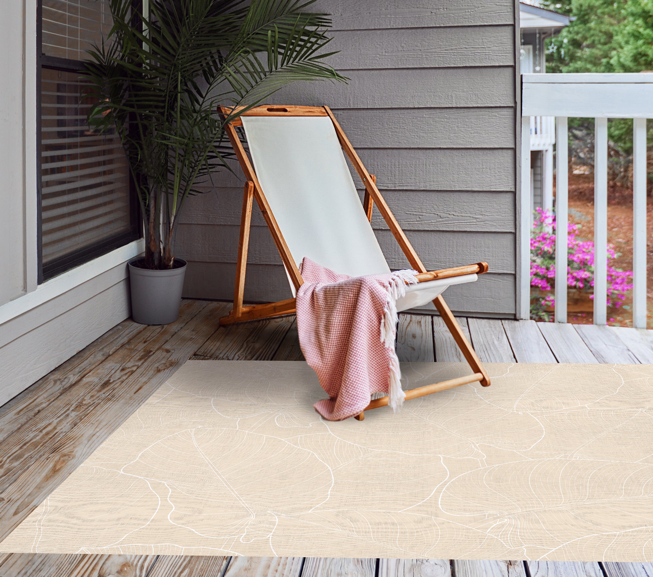Tapis en vinyle pour intérieur / extérieur - Feuilles sables