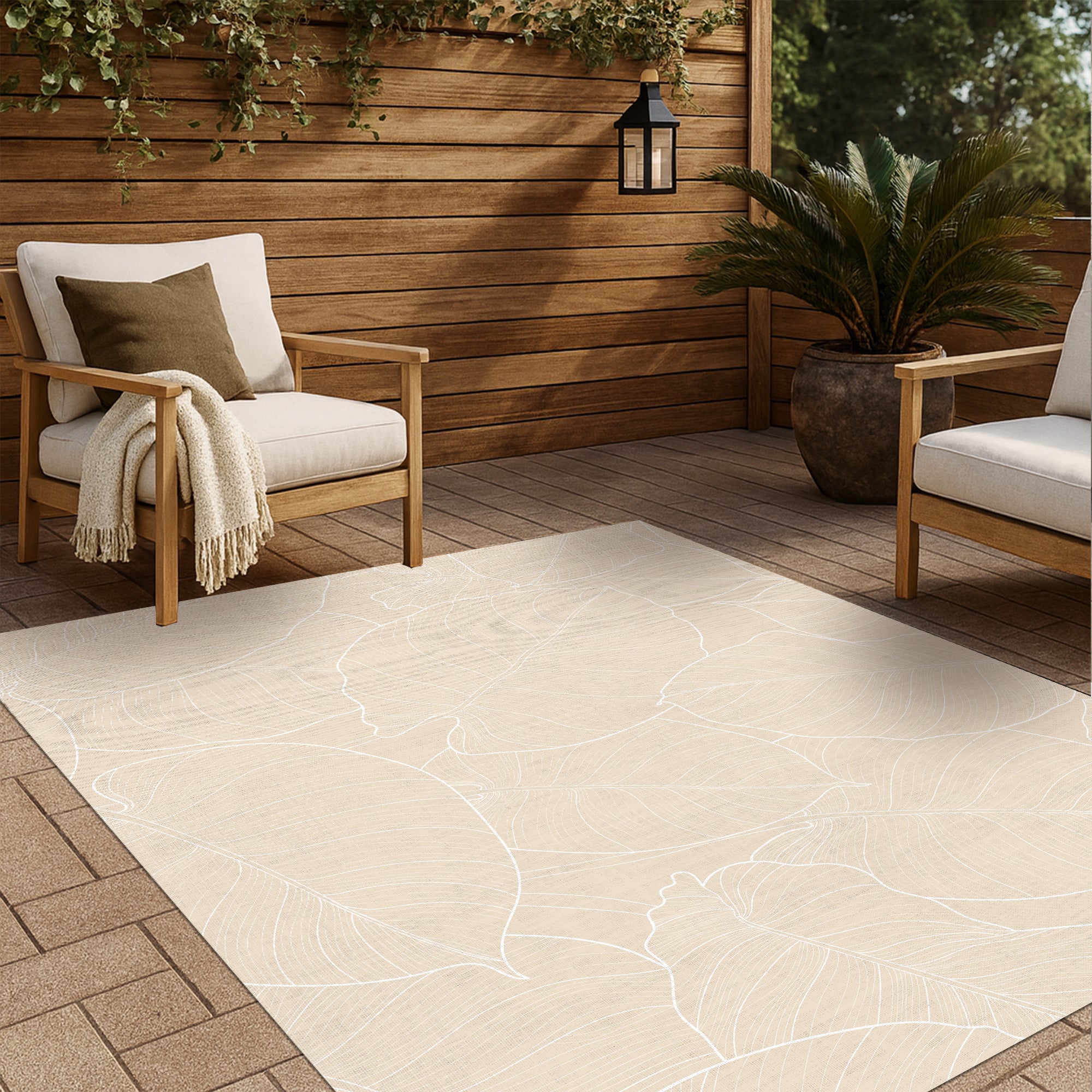 Tapis en vinyle pour intérieur / extérieur - Feuilles sables