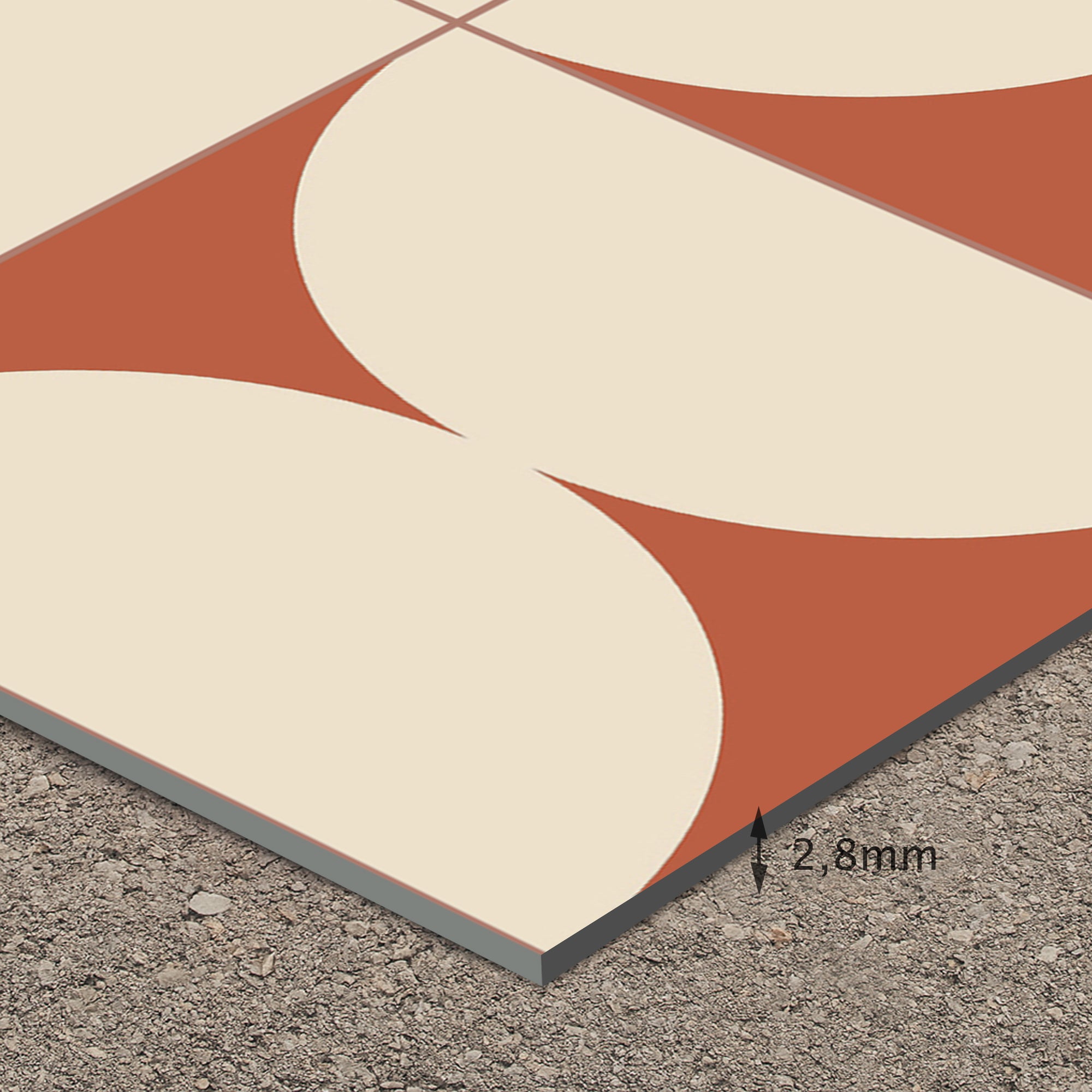 Tapis en vinyle pour intérieur / extérieur - Retro terracotta