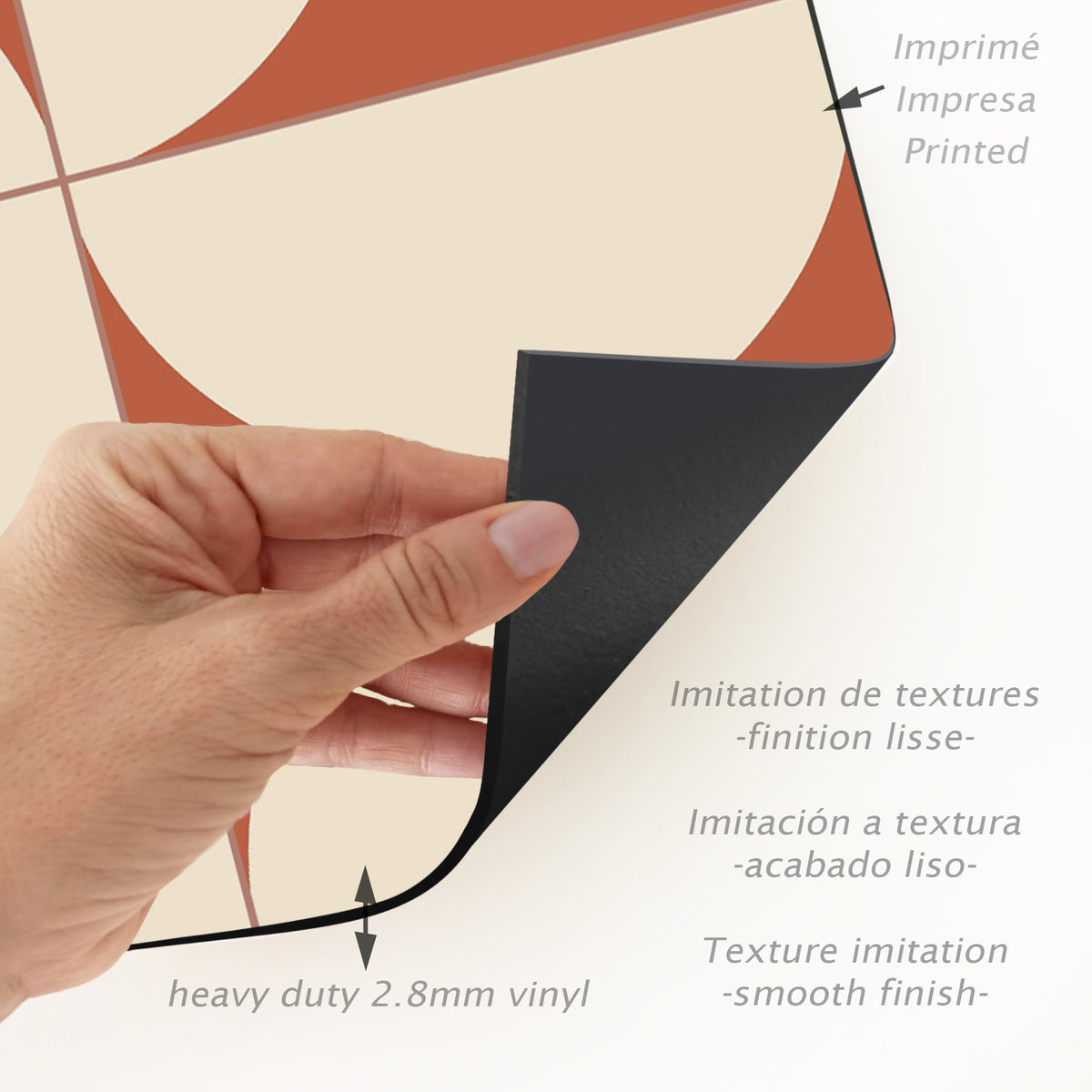 Tapis en vinyle pour intérieur / extérieur - Retro terracotta