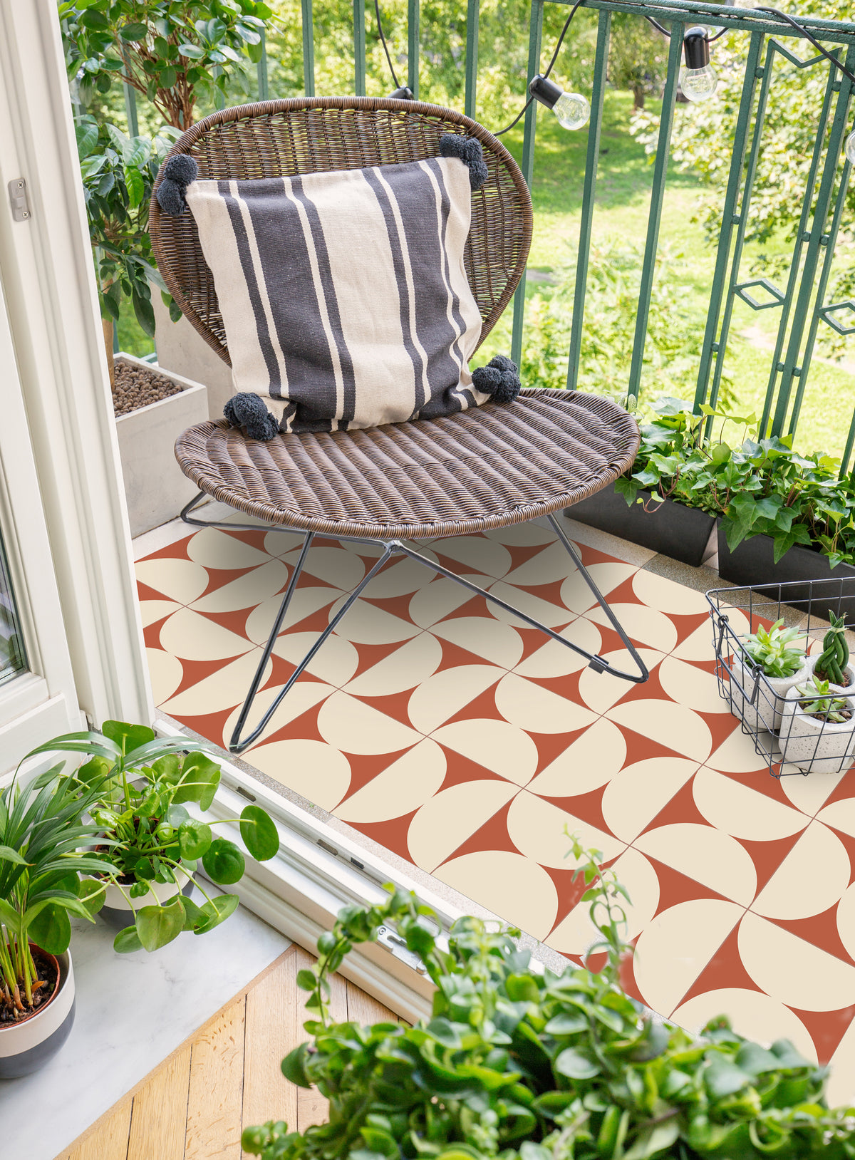Tapis en vinyle pour intérieur / extérieur - Retro terracotta