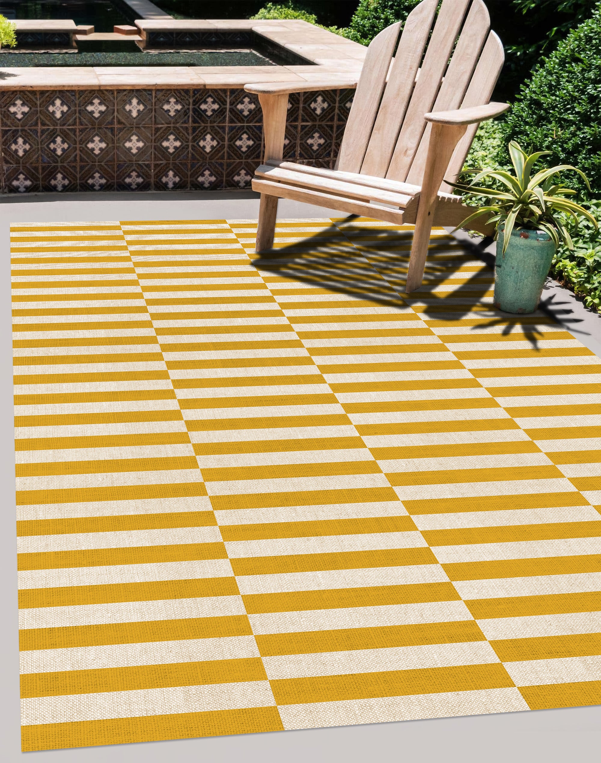 Tapis en vinyle pour intérieur / extérieur - Moutarde