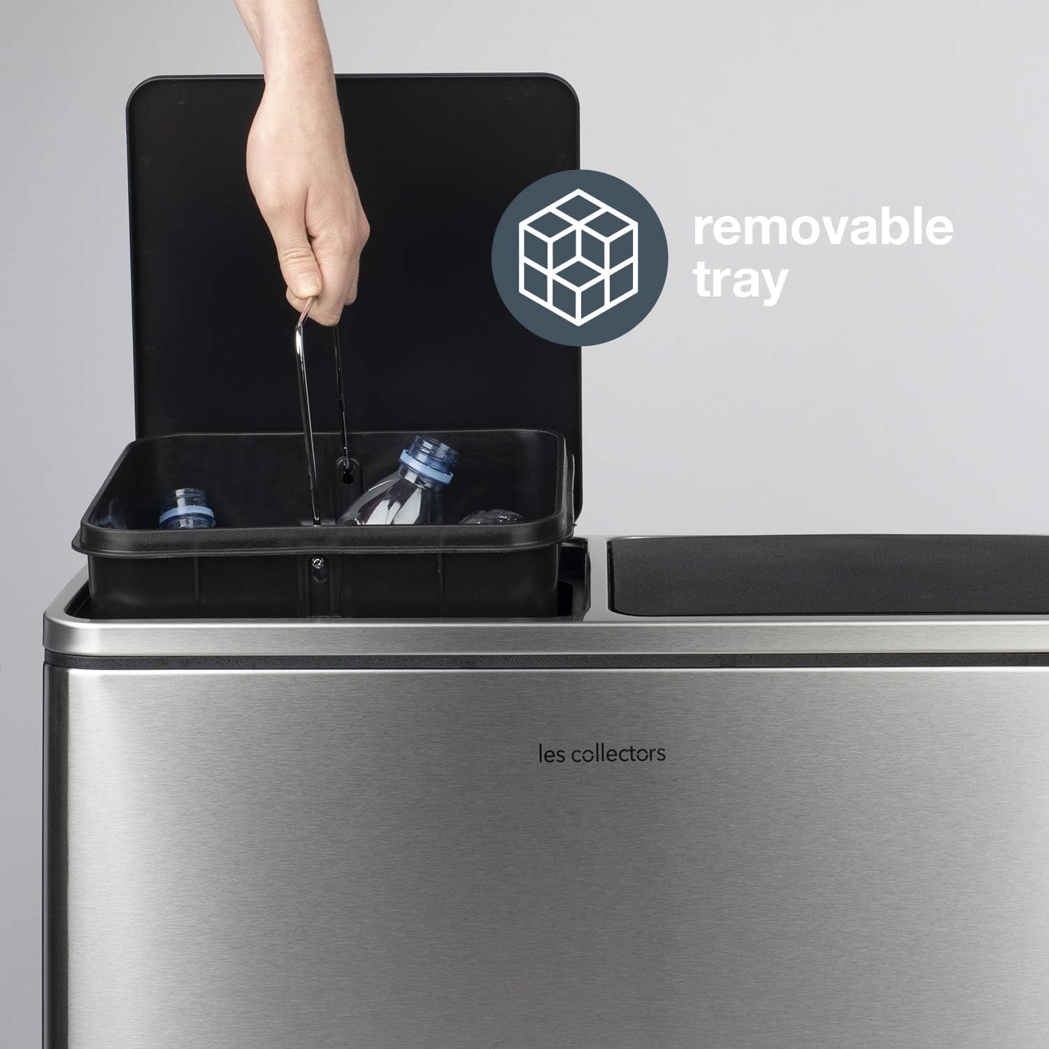 Poubelle de tri 2 x 30L - inox