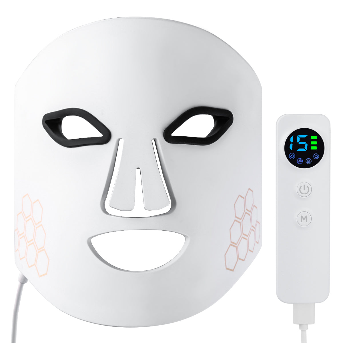 Masque LED visage 4 couleurs avec télécommande