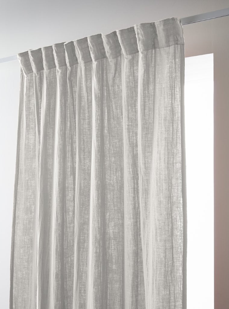 Rideau galon fronceur 140 x 240 cm Gaze de coton unie GAÏA Nuage