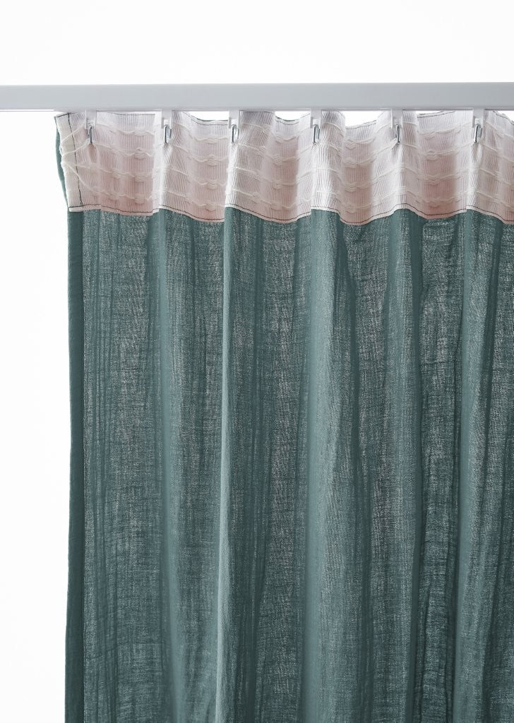 Rideau galon fronceur 140 x 240 cm Gaze de coton unie GAÏA Canard