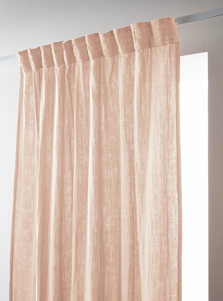 Rideau galon fronceur 140 x 240 cm Gaze de coton unie GAÏA Guimauve