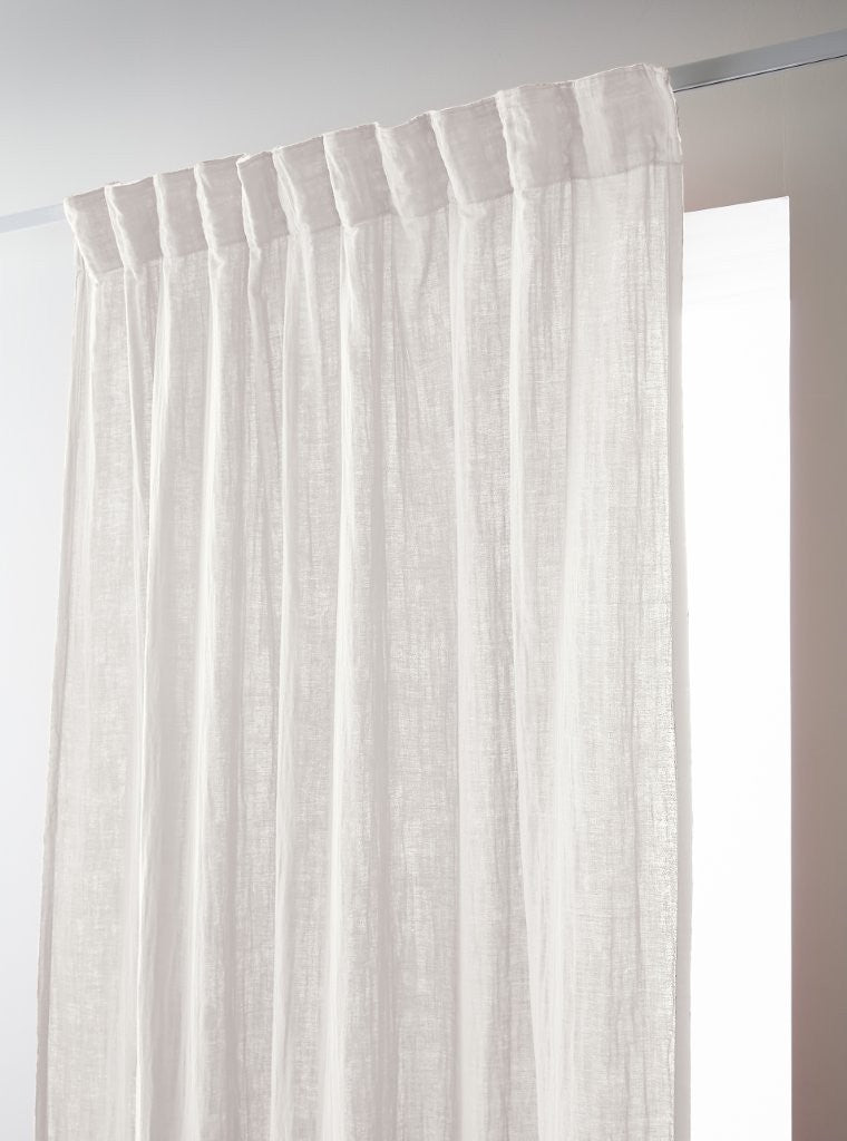 Rideau galon fronceur 140 x 240 cm Gaze de coton unie GAÏA Chantilly